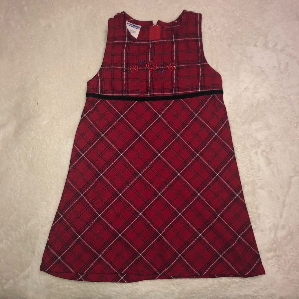 Red plaid holiday dress 4T valentines